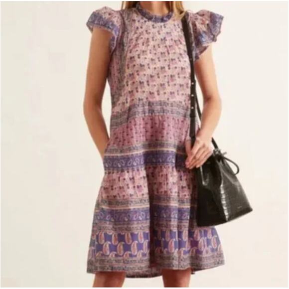 Sea New York Dresses & Skirts - Sea New York Bianca Tiered Tunic Dress in Violet Sz 0